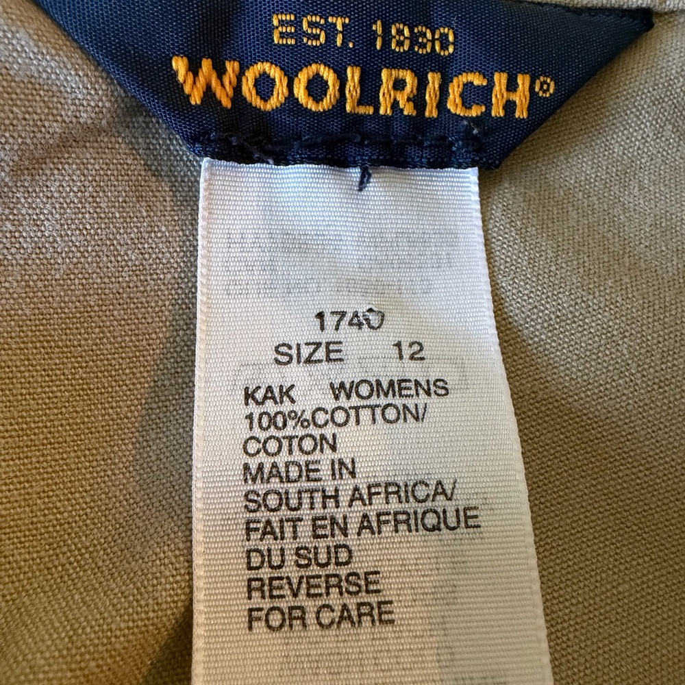 Woolrich women’s Light Tan Cargo Shorts size 12 100% cotton - Picture 7 of 7